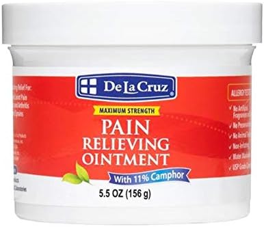 De La Cruz Cream - Maximum Strength Muscle and Joint Camphor Ointment to Reduce Pain 11% - 5.5 oz, Jumbo Jar...