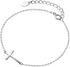 Cross Anklets for Women Teen Girls Men 925 Sterling Silver White Gold Plated Sideways Cross Adjustable Chain Classic Dainty Charm Foot Anklet Brac...