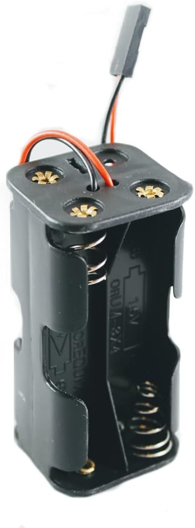 RC 4 Cell AA Battery Holder with Futaba FUT JR Plug/3-Pin Servo Connector | 6V Battery Holder with Dupont Connector | Battery Holder for Receiver ...