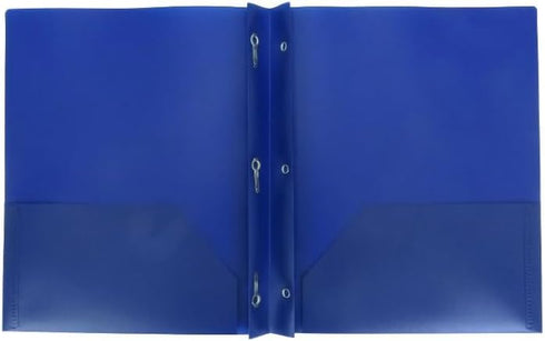 AURORA LLC School,office supplies.Durables Plastic Folders with Prongs and Two pockets. (Blue)...