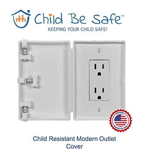 Baby Toddler Pet Resistant Electrical Safety Cover Guard for Home and Business, Made in USA, Compatible with Decora Leviton Legrand, Modern Wide O...