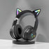 Wireless cat Ear Earphones, Video Game Bluetooth Earphones, Wireless Bluetooth 5.0, can be Used for Mobile Phones, Tablets and Other Devices, (Bla...