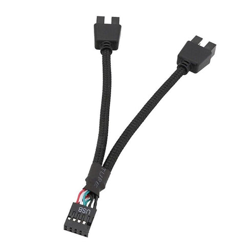 Motherboard 9pin USB2.0 to Dual 9pin Extension Cable, 9pin to 2 * 9pin Splitter Cable Cord, Motherboard USB 9Pin Header Cable, Black......