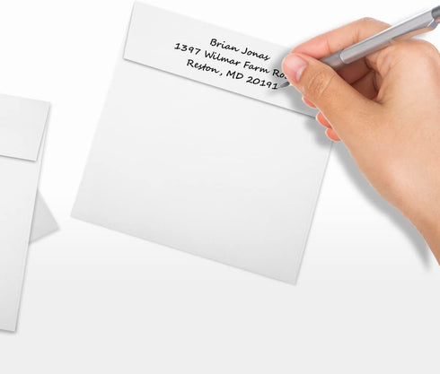 LUXPaper Square Invitation Envelopes | Peel & Press | 5 1/2" x 5 1/2" | Bright White | 80lb. Text | 50 Qty...