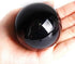 JIC Gem Small Black Obsidian Sphere Ball with Wooden Stand for Fengshui Healing Crystal Decoation Meditation Ball (2.2", 55mm)...