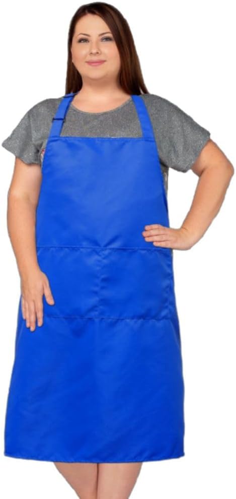 Unisex 1pk Plus Size Kitchen Cooking Aprons With Pockets, Ideal For Xl Xxl Or Waist W38+. Extra Large And Long....