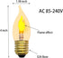 LED Flame Effect Light Bulb E26 Flickering Candle Light Bulbs Crystal Clear Candle Bulb for E26 Edison Base (Clear, C35(2pack))...