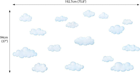 DECOWALL DS9-1702 Clouds Kids Wall Decals Wall Stickers Peel and Stick Removable Wall Stickers for Kids Nursery Bedroom Living Room...