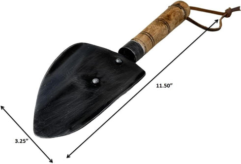 Hand Forged Metal Garden Trowel with Wooden Handle Wrought Iron Handmade Garden Tools for Home Classic Look Black Antique Finish Heavy Duty Garden...