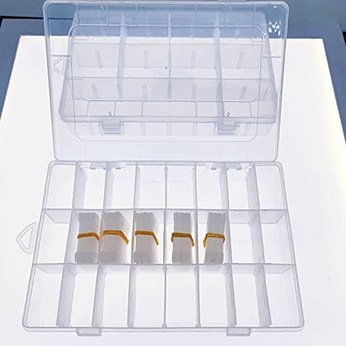 ericotry Embroidery Floss Organizer Box 24 Adjustable Grids with 50pcs Plastic Floss Bobbins and 552 Pcs Floss Number Stickers for Cross Stitch an...
