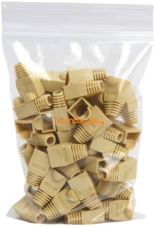 Cmple 50-Pack RJ45 Strain Relief Boots, RJ45 Boots for Cat6, Cat5e Ethernet RJ45 LAN Cable Connector Boots Cover - 50 PCS, Ivory...
