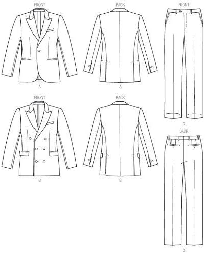 Vogue Patterns V8988MUU Men's Jacket and Pants Sewing Template, Size MUU (34-36-38-40)...