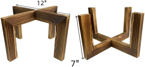 Hewnda 1 Pack Wood Plant Stand,Brown Mid Century Modern Planter Stands,12 Inches Indoor small plant stands?Suitable for succulents, low plants...