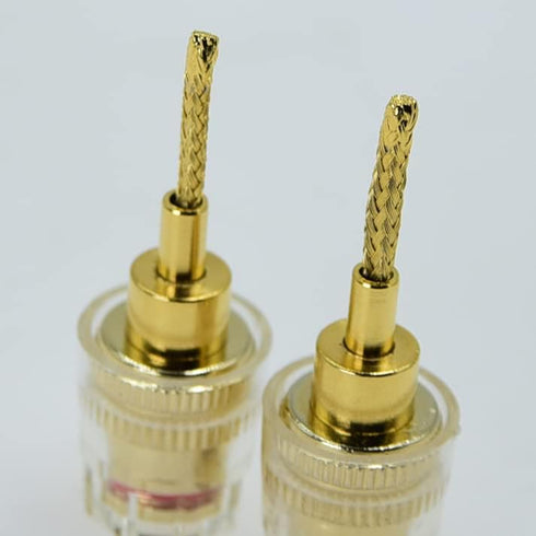 2-Pack Gold Plated 24K 4mm Female to 2mm Pin Banana Adapter for Spring Loaded Speaker Terminals...
