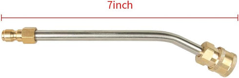 Pressure Washer Gutter Cleaner Attachment, 7 Inch Power Washer Extension Wand, 30 Degree Curved Rod, 1/4 Inch Quick Connect...