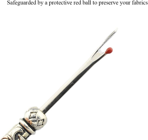 HAHIYO Metal Seam Ripper with Classical Engraved Pattern - Ergonomic Non-Slip Handle Sewing Stitch Cutter Thread Unpicker for Quilting Sewing Craf...