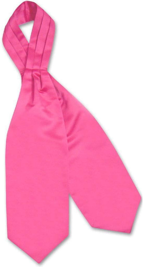 Vesuvio Napoli ASCOT Solid HOT PINK FUCHSIA Color Cravat Men's Neck Tie...