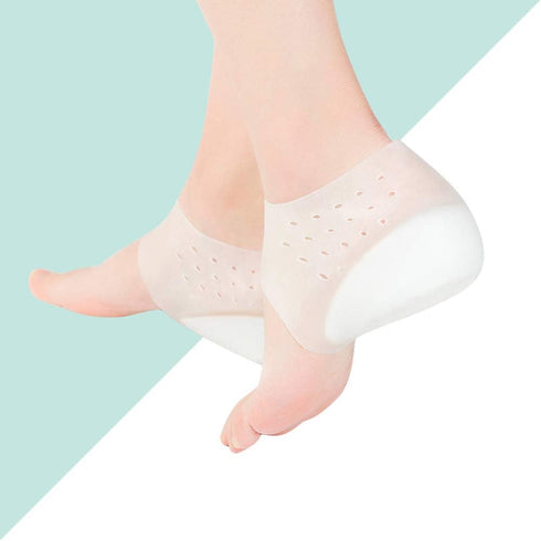 Exceart Heel Cup Insoles Half Height Increase Insoles Invisible Silicone Shoe Lift Heel Pads 2.5CM Men Women (for Size 40-46)...