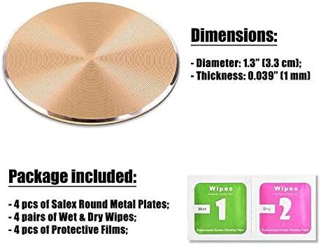 Cute Replacement Metal Plates Set 4 Pack for Magnetic Phone Holder. Kit of 4 Mix Round Discs Without Holes for Car Mount, Phone Case Back. Strong ...