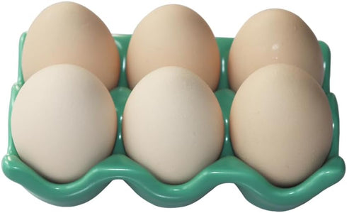 Ceramic Egg Holder Egg Tray Porcelain Fresh Egg Holder for Fridge Countertop Kitchen Storage Half Dozen 6 Cups...