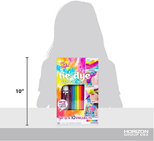 Just My Style Tie-Dye Rainbow Paper, Less Mess Tie Dye Kit – Spray to Activate Tie Dye Papers – DIY Tie Dye Kit for Creating Tie Dye Shirt, Socks ...