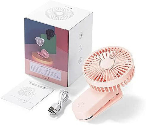 Portable Mini Clip on Fan, 4000mAh Rechargeable USB Battery Operated Stroller Fan with Magnetic - Pink...