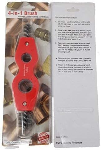TOFL 4-in-1 Copper Pipe Cleaner | for Pipe Fittings and Tubing | Preps Pipes for Soldering...