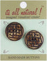 Decorative and Unique Handmade Natural Bone Buttons - Antique Brown - 28mm - Round Aztec Design - 2 pcs/pk. #1943...