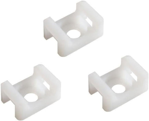 60 Set White Cable Zip Tie Mounts Kit,Wire Cable Clips Organizer Holders Clamps?Cable Zip Tie Saddle Type Mounts Base with 8" Cable Ties and Tappi...