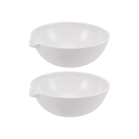 uxcell Evaporating Dish Basin High-Temperature Resist Porcelain 60ml Round Form with Spout 2pcs for Lab Supply Heating Liquid Scientific Teaching ...