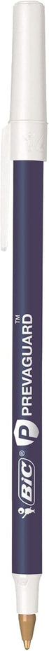 BIC PrevaGuard Round Stic Ballpoint Pen With Built-in Protection To Suppress Bacteria Growth, Medium Point (1.0 mm), Blue, 12-Count...