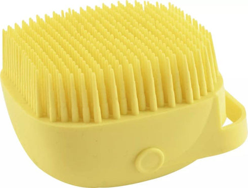 New hair scalp massage shampoo brush for dogs and cat bath pet silicone soft dog, Yellow...