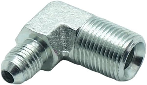 2 Pcs 1/4" Male JIC (7/16"-20Tpi) x 3/8" Male NPT Hydraulic Fitting 37° Flare to 90° Elbow Pipe Adapter...