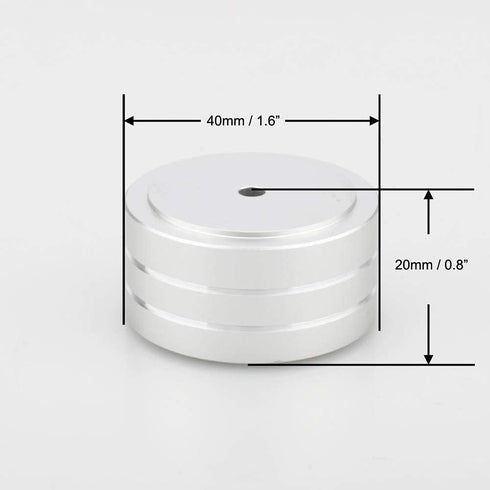 Audiocrast 4X Silver HiFi Speaker Isolation Feet Pad, Aluminum 40x20mm Audio Stand Feet Amplifier Shock Absorber Non-Slip Hi-End Vibration Dampene...
