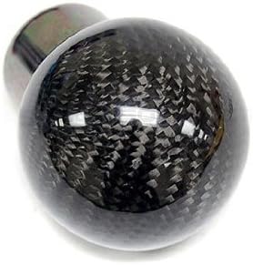 iJDMTOY Gloss Black 2-Inch Real/Genuine Carbon Fiber Shift Knob Ball Compatible with Compatible w/most 8mm 10mm 12mm M8 M10 M12 1.25 1.50 1.75 Thr...