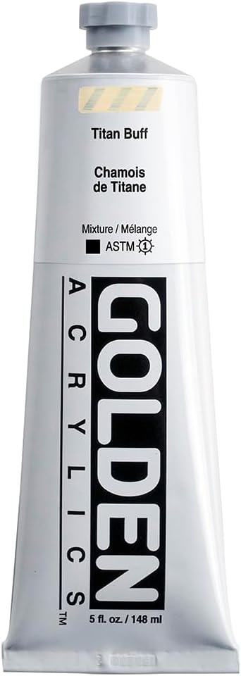 Heavy Body Acrylics by GOLDEN, Titan Buff, 5 fl. oz. Tube, Professional Acrylic Paint, Opaque...
