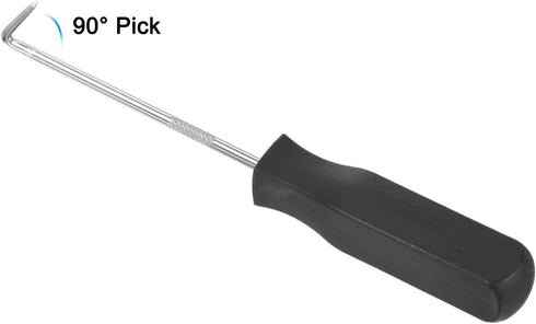 PATIKIL O-Ring 90 Degree Pick 142mm, Oil Seal Gasket Precision Screwdriver Puller Remover Removal Tool, Black...