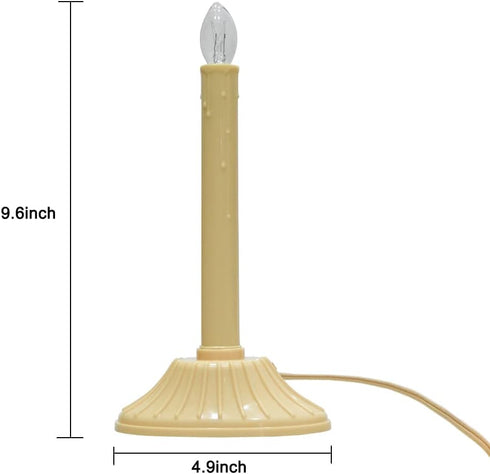 GOOTHY 1 Light Electric Window Candles, 2 Pack Christmas Candle Lights with 4 C7 Clear Bulbs(2 Spare), Plug in Electric Candles for Window Christm...