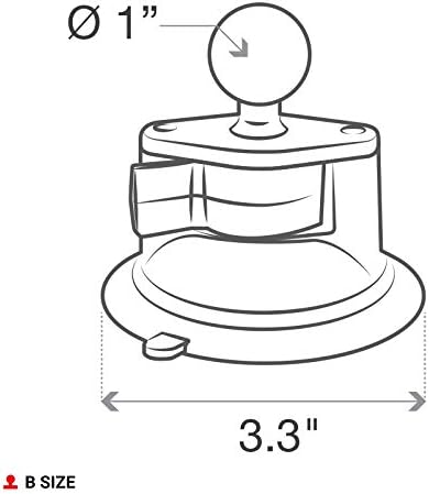 RAM MOUNTS Twist-Lock Composite Suction Cup Base with Ball RAP-B-224-1U with B Size 1" Ball...