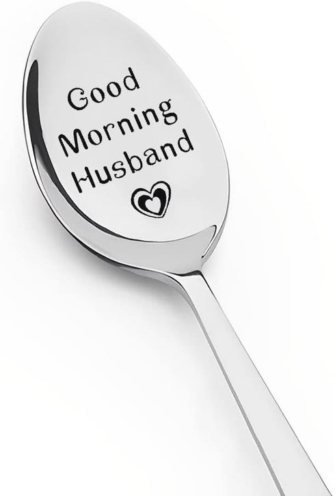 I Love You Gifts for Him Husband Good Morning Husband Spoon Happy Birthday Gift for Husband Hubby Valentines Anniversary Christmas Gifts for Dad F...