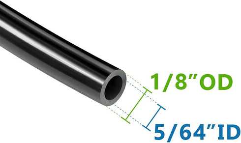 Feelers Pneumatic PU Tubing, 1/8"OD Hose PU Polyurethane Air Hose Tube Line for Air Compressor Water Fluid Transfer Black (9.84 ft)...