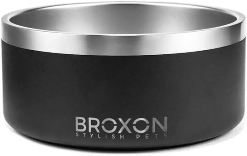 Stainless Steel Dog Bowl, Non-Slip, double wall vacuum insulated, Pet Food Water Bowl with Anti-Spill & Anti-Skid Bottom, 32 oz, Black...