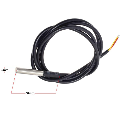 6pcs DS18B20 1 Meter/3.2Ft Temperature Sensor Stainless Steel Encapsulated Waterproof Digital Temperature Probe for Raspberry Pi and Arduino...