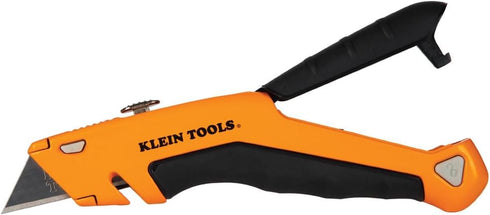 Klein Tools 44133 Heavy Duty Utility Knife, Retractable, Adjustable, with Wire Stripper, Klein-Kurve Handle...