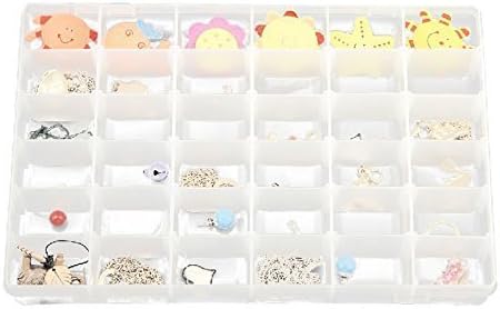 36 Grids Clear Plastic Jewelry Box Organizer Storage Container with Removable Dividers...