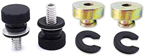 WeiSen 1/4"-20 Fender Rear Seat Bolts,2 PCS Screw and Nut Base Billet Hard Anodized Aluminum Compatible with Harley Touring Dyna Softail Sportster...
