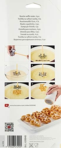 Tescoma 630048.00 Rosette Waffle Iron, with 4 Shapes, Rosette Waffle Maker...