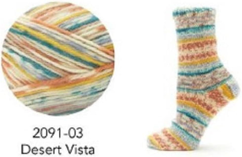 Premier Wool Select Jacquard Sock Yarn - Desert Vista - 3-Pack Bundle with Bellas Crafts Stitch Markers......