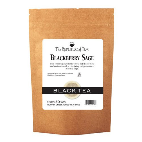 The Republic of Tea Blackberry Sage Black Tea, 50 Count, Gourmet Black Tea, Blackberry And Sage Blend...