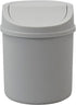 0.5 Gallon Plastic Mini Trash Can, Tiny Garbage Can with Swing Lid, Gray...